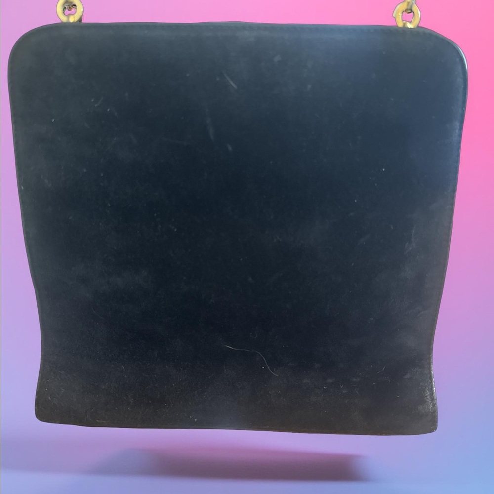Vintage Ferragamo Gancini Shoulder - Crossbody Bag Gold Chain- Black -Gold Lock - Picture 8 of 15